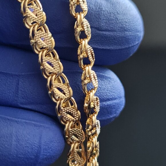 18k gold bracelet damascus style  real gold - Picture 13 of 16